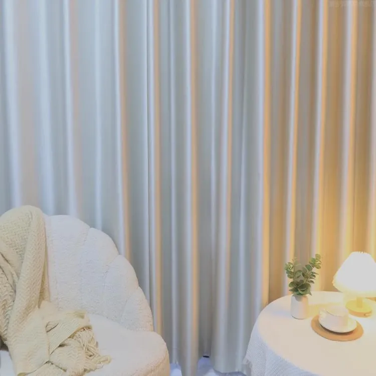 直播背景窗帘布网红专用免打孔魔术贴帘子全遮光布高级感背景卧室