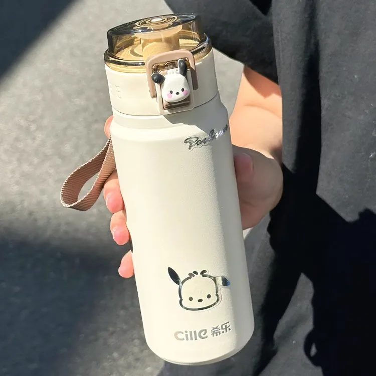 希乐保温杯男女生高颜值学生大容量运动吸管杯316不锈钢运动水杯