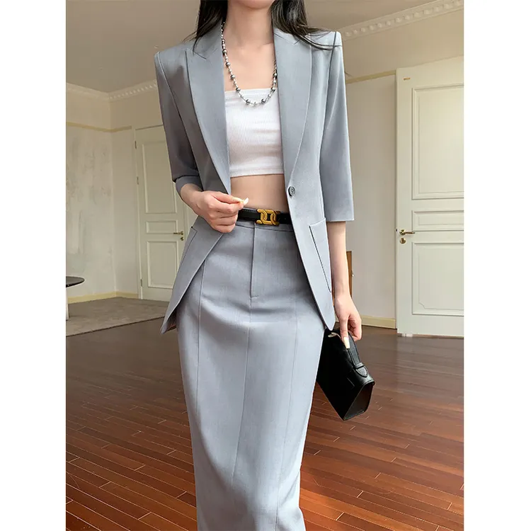 【高端气质】夏季西装套装女薄款2025新款时尚休闲轻奢御姐西服套裙