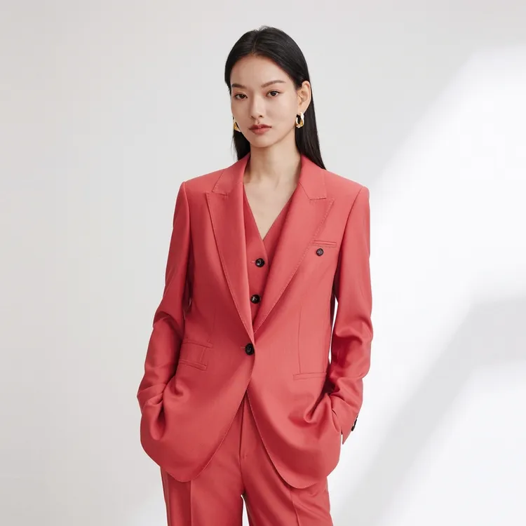 EP雅莹职场正装 美利奴纯羊毛一粒扣西装外套 新款1101A