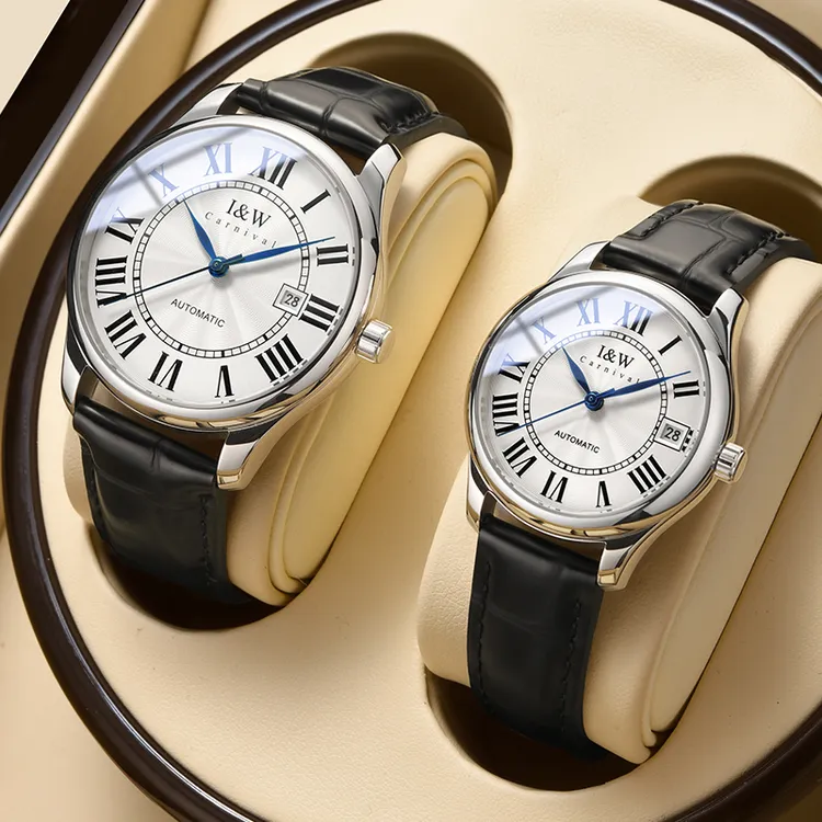 瑞士爱沃驰I&W正品全自动机械表男士防水简约罗马高档百搭情侣表商品图