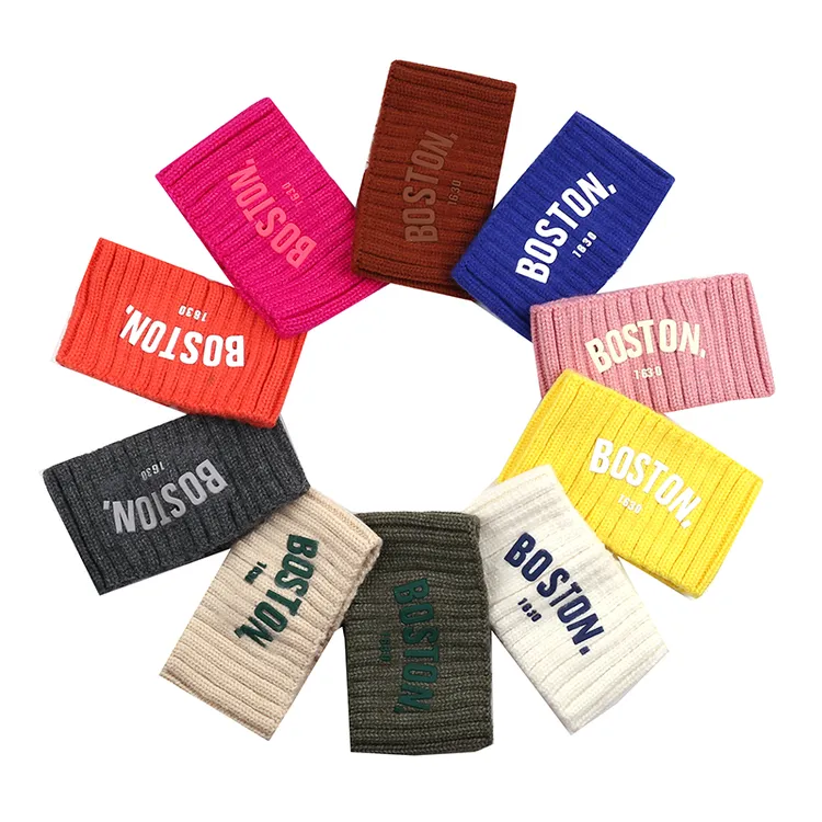 日常发带头巾女宽边运动束发箍跑步瑜伽字母头带月子针织毛线头饰