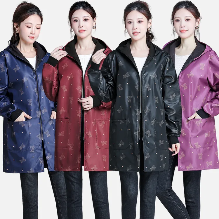 防水加绒罩衣时尚保暖大人男女秋冬加厚新款长袖围裙外穿工作服