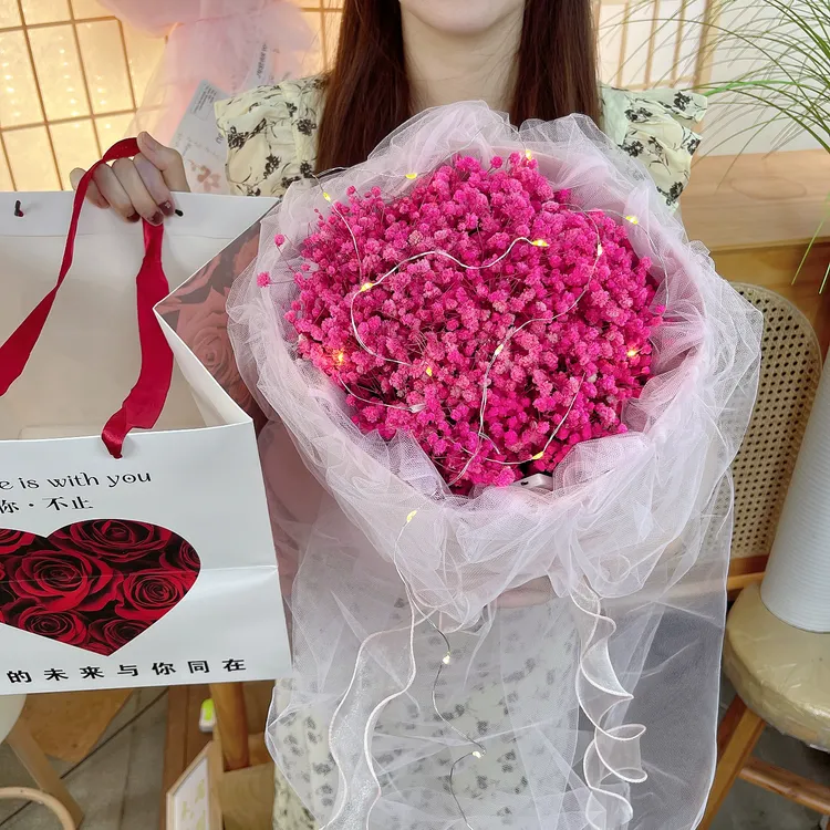 七夕情人节小香风花束飞仙纱礼物节日送闺蜜男女朋友实用