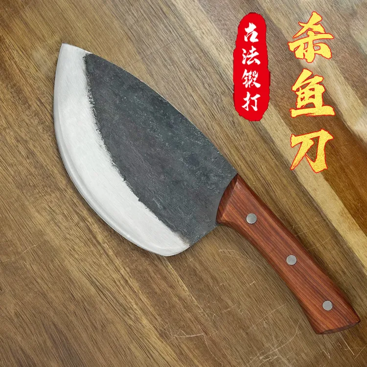 剖鱼开背杀鱼刀剁鱼头专用刀手工锻打高碳钢锋利切片斩切老式菜刀