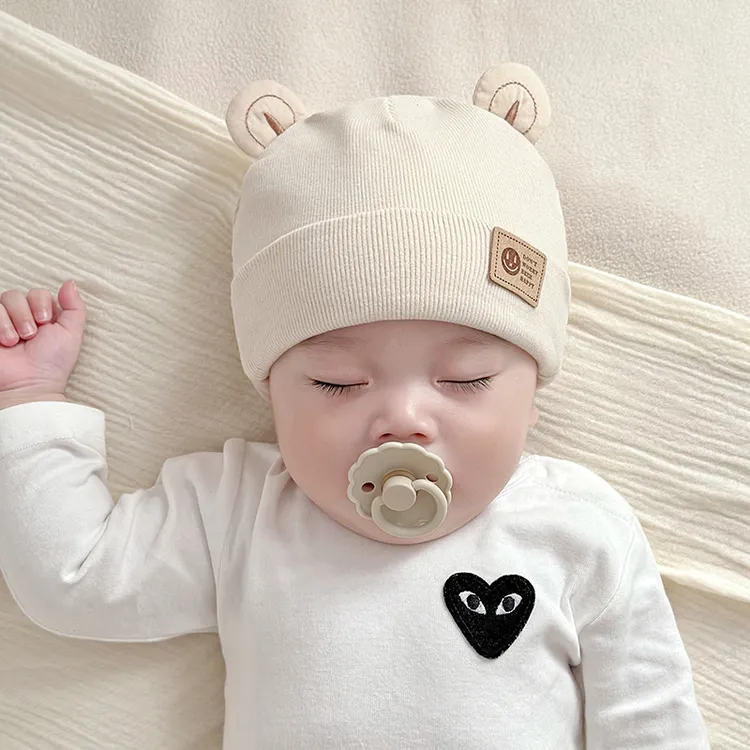 新生儿胎帽0-3个月秋冬新款纯棉a类无骨胎帽男女宝宝初生护囟门帽