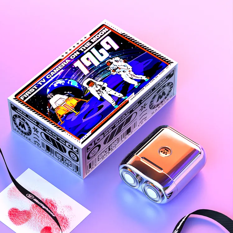 西屋电动剃须刀便携式刮胡子刀旋转式迷你款胡须刀全合金机身礼盒