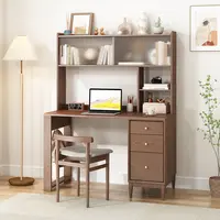 木屋记实木书柜书桌书架一体家用学生学习写字桌卧室小户型台式桌