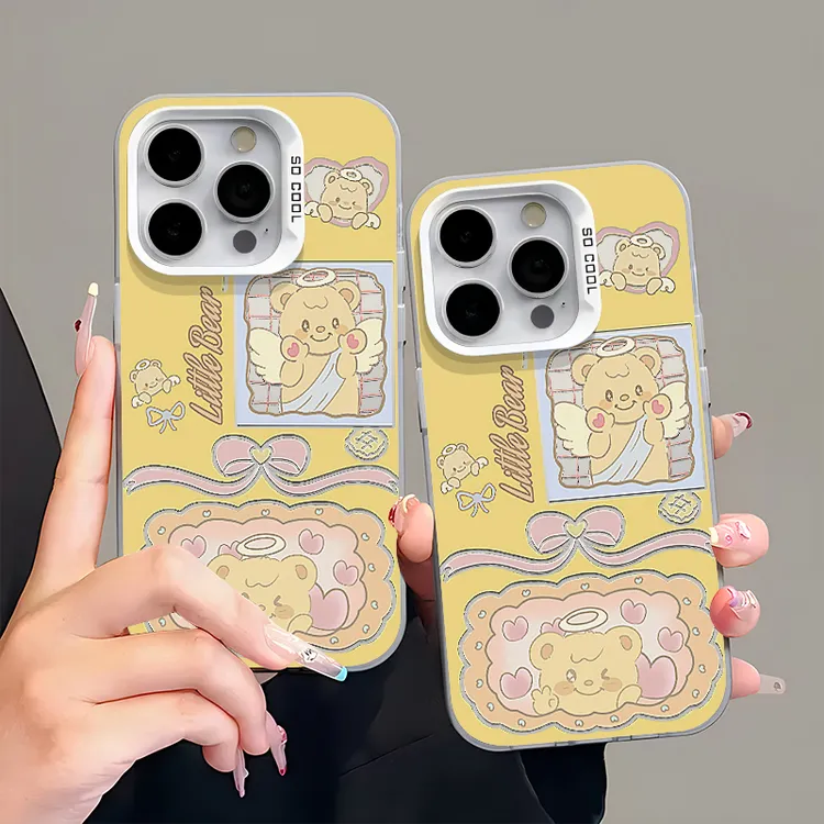 彩银IMD黄油天使小熊适用苹果15华为oppo小米vivo红米100iphone