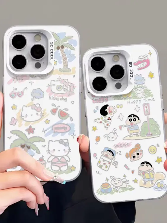 新彩银IMD春游小新适用苹果17华为oppo小米15vivo红米镭射iphone