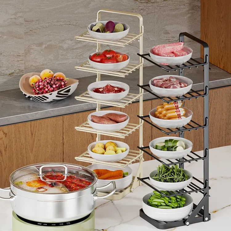 配菜盘子壁挂式厨房折叠式置物架多层多功能备菜神器收纳可折叠款