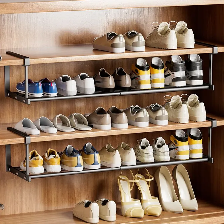 可伸缩可折叠鞋架分层鞋架多功能分层收纳架挂篮置物架整理鞋子架