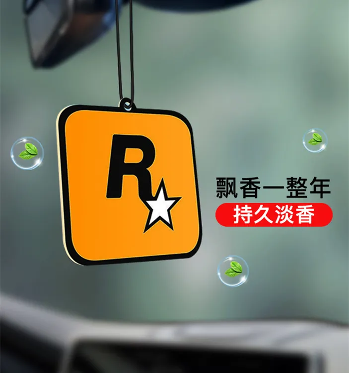 汽车香薰R星车里内饰用品车内除异味香水悬挂香片挂件淡香氛泰鹿