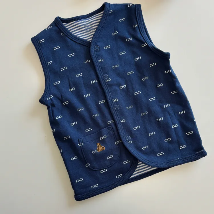 宝宝纯棉双面马甲婴儿0-9-12月纯棉坎双面肩春秋保暖背心儿童无袖