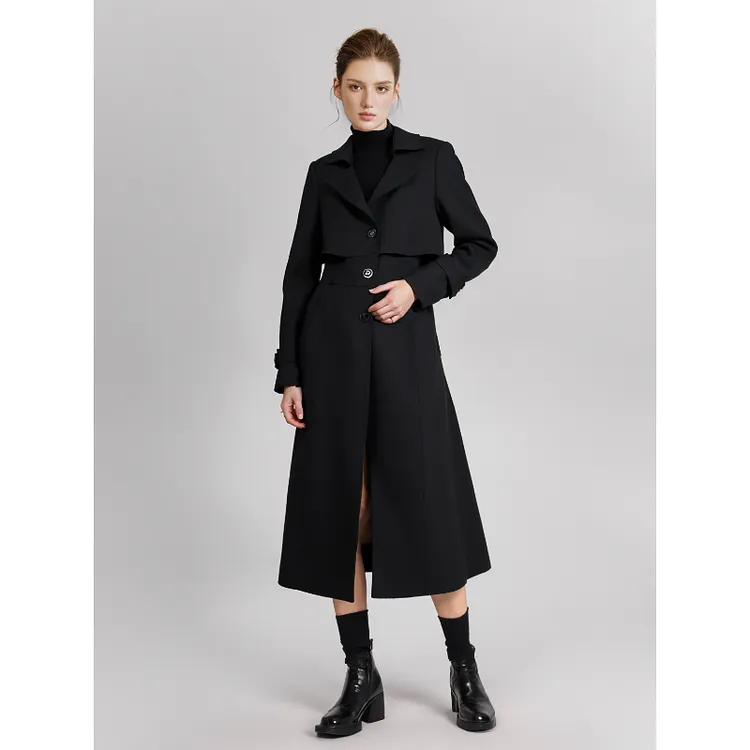  台湾品牌高端风衣秋冬新款时尚休闲大衣 绮2107H