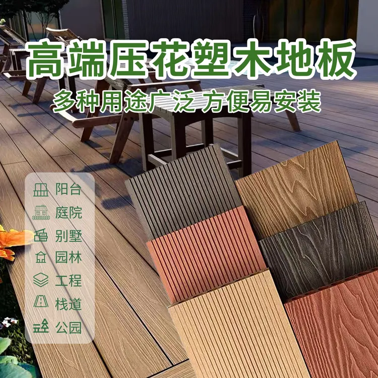 塑木地板户外室外庭院花园露台景区二代共挤防腐木塑地板自铺木板