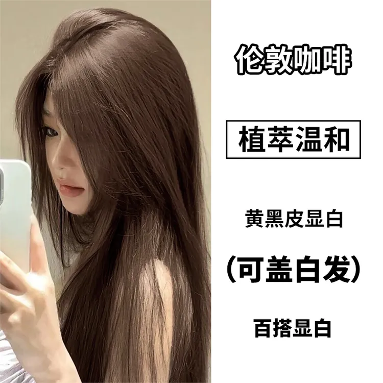 宝然大双支沙龙护理染发膏自己在家轻松染显白流行伦敦伦敦奶咖色