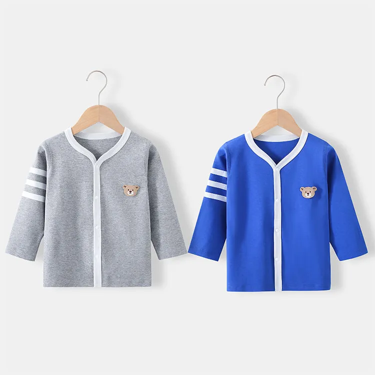 【泡泡雪】宝宝春秋开衫外套小童男女童V领开衫女童长袖衣24009