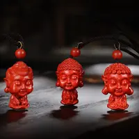 含辰砂工艺品高含量红砂可爱版八大守护佛吊坠