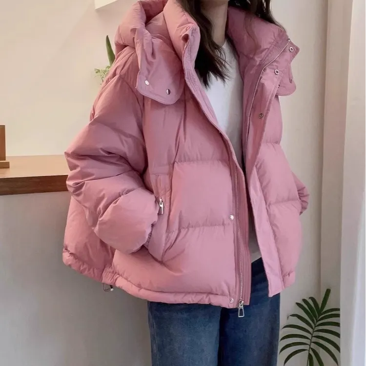 棉服女士冬季小个子2025年时尚洋气显瘦减龄加厚保暖连帽面包服潮