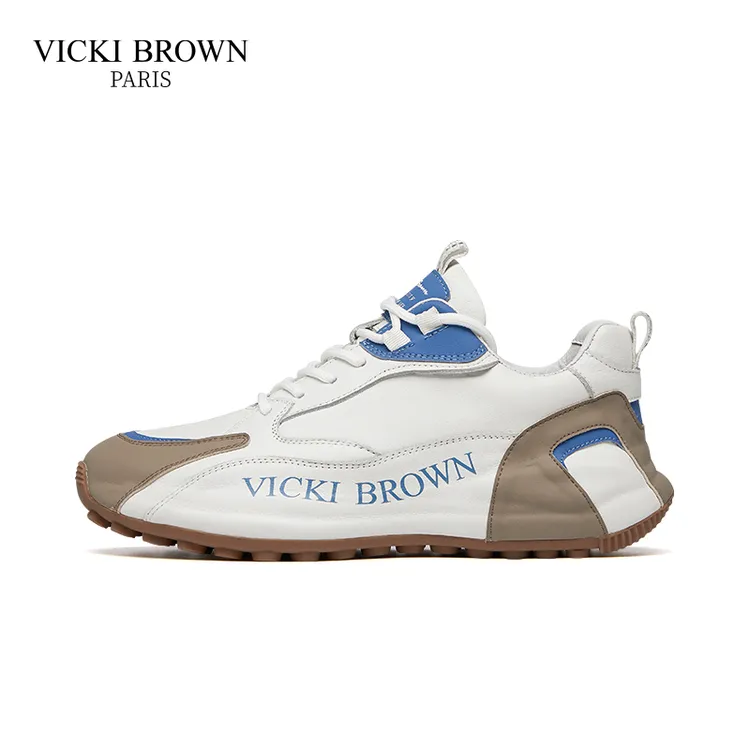 法国VICKI BROWN 轻奢复古个性百搭韩版男士透气潮流运动鞋跑步鞋