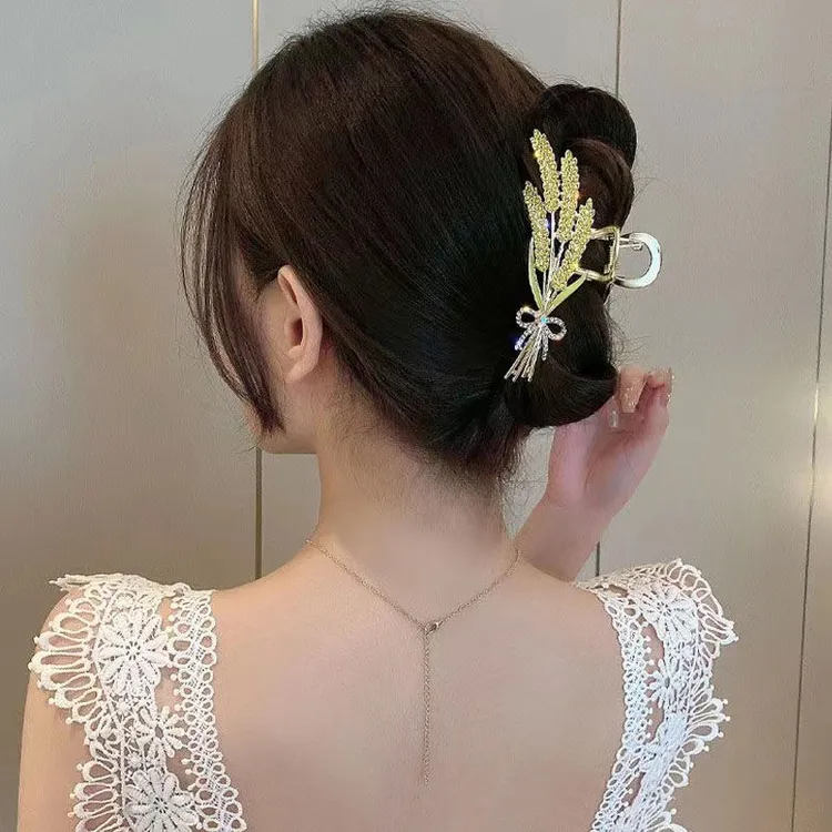 麦穗抓夹高级感发夹后脑勺盘发抓夹女发卡夏季优雅轻奢网红鲨鱼夹