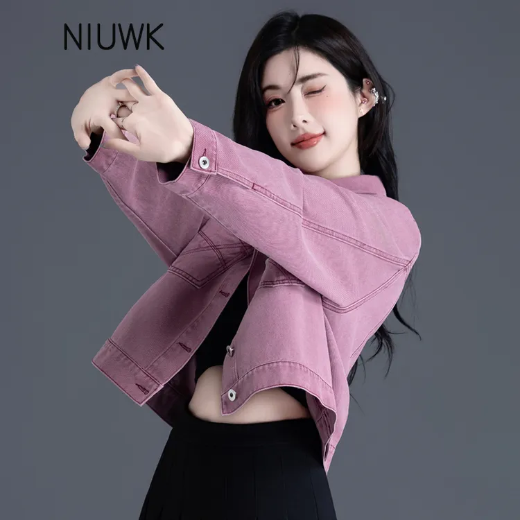 紫色牛仔外套女款2025新款春秋季时尚休闲洋气短款上衣小个子女装
