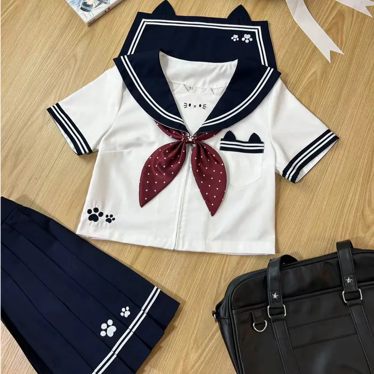 张不烦原创【宅喵物语】小猫元素学院风水手服jk水手服原创店铺