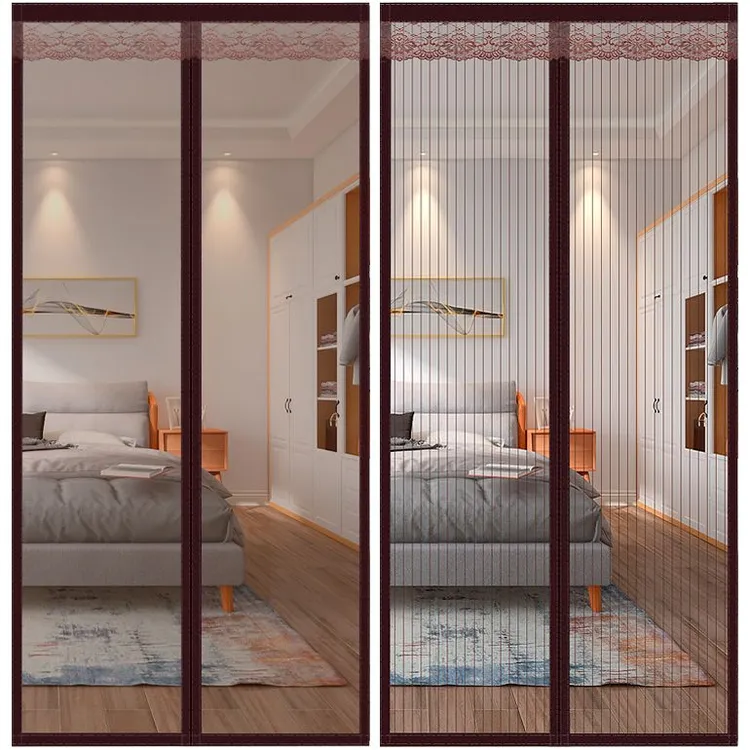 纯色夏季优质网纱门帘自吸家用磁性蚊账纱门纱窗加宽魔术贴免打孔