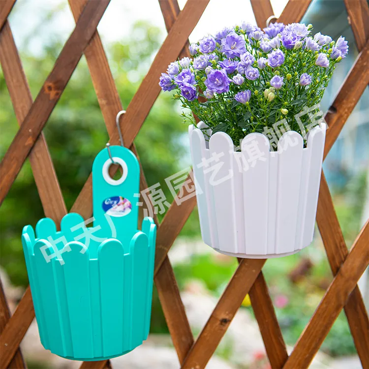 中天广源壁挂式栅栏树脂花盆抗摔耐造抗晒防滑防磨桌面植物种植盆