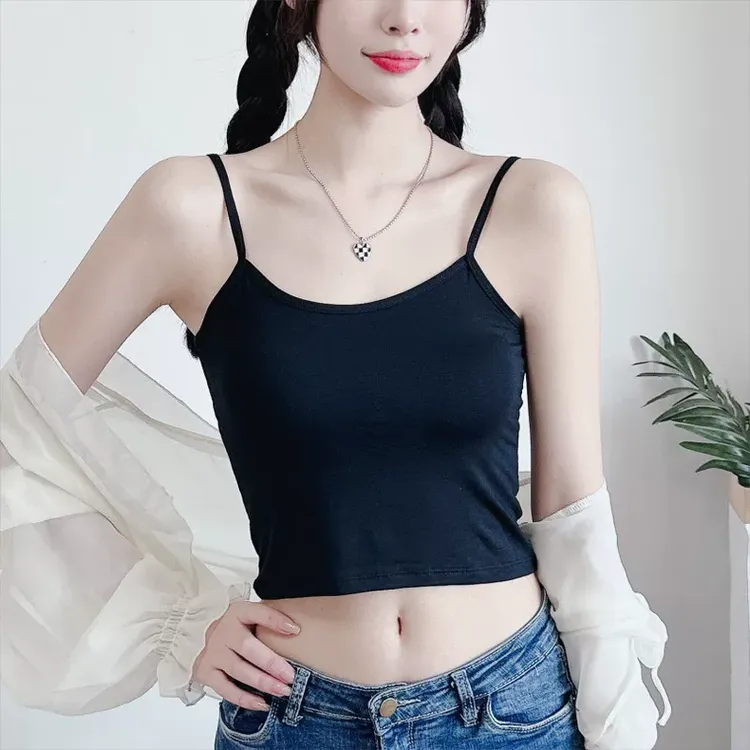 白色吊带背心抹胸美背防走光遮胸内搭半截打底衫学生少女夏季薄款