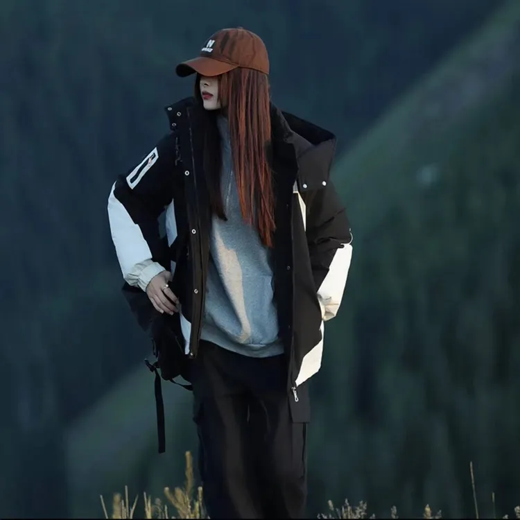 休闲男女款情侣外套冬季户外宽松工装冲锋衣加厚羽绒棉服保暖防风