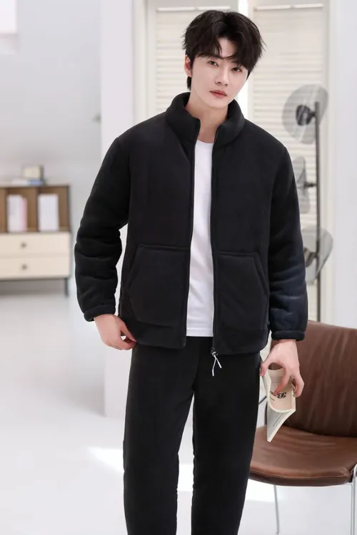 单件男款海豚绒保暖舒适休闲家居服上衣