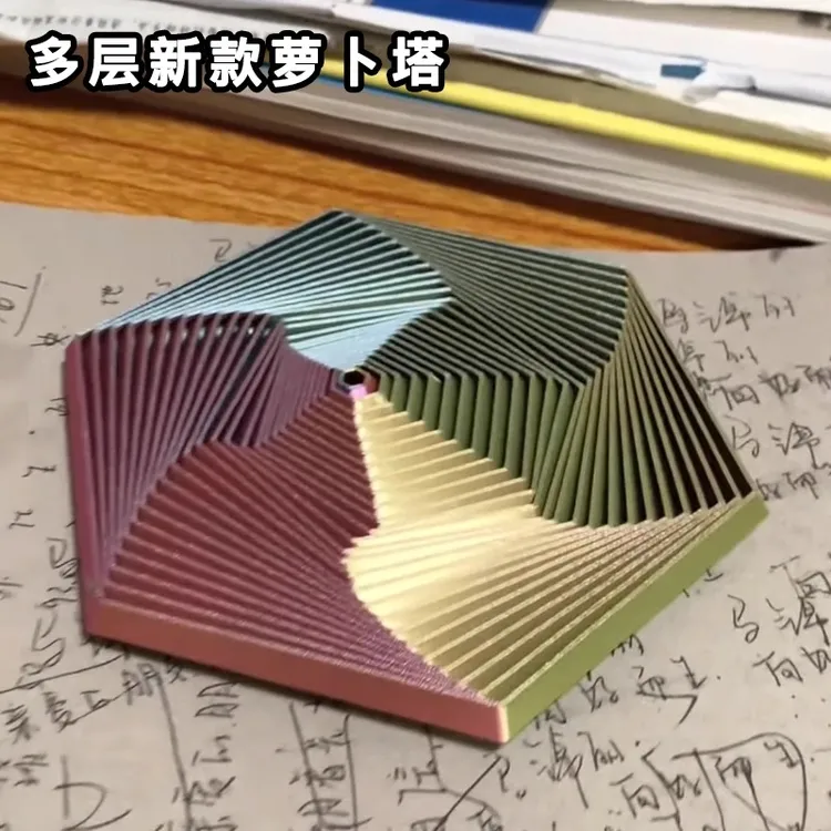  网红3D打印初号机萝卜塔解压套环螺旋六边解压治愈创意模型玩具