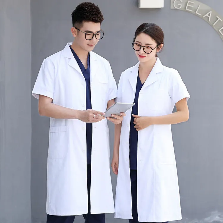 南丁格尔白大褂女夏季薄款医生服男医师服厚长袖实验服短袖工作服