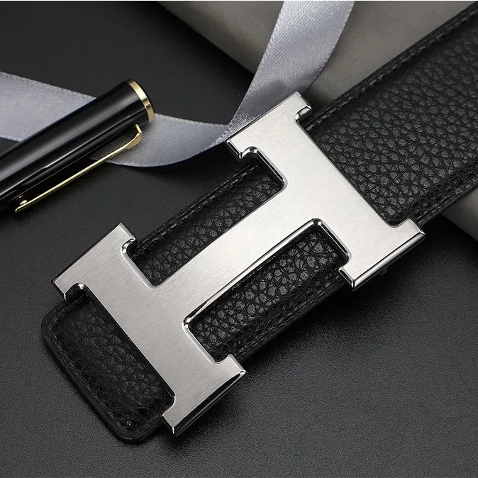 男士纯牛皮皮带男款爆款2025新款真皮h平滑扣男款腰带年轻人裤带