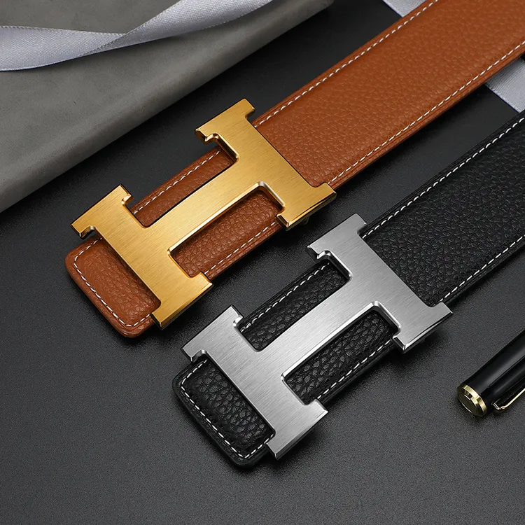 2025新款男士皮带真皮h平滑扣腰带男款年轻人时尚百搭男生裤带潮