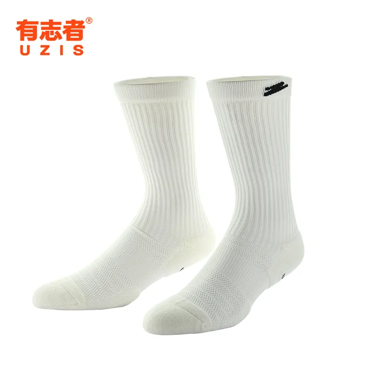 有志者UZIS 新星专业运动袜男美式高帮夏季跑步吸汗长筒毛巾底袜