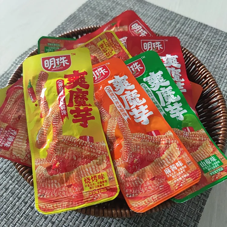 明珠新品爽魔芋麻酱味素毛肚小包装开袋即食魔芋爽素肉宿舍零食