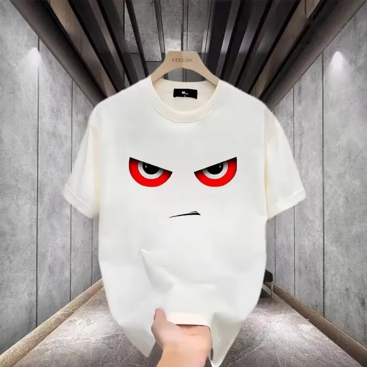 2024新款短袖恤男夏季韩版潮流简约半袖上衣港风宽松休闲潮牌体恤