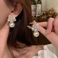 合金耳饰 冬日恋歌~雪花耳环小众设计感高级感耳钉女轻奢耳饰A28