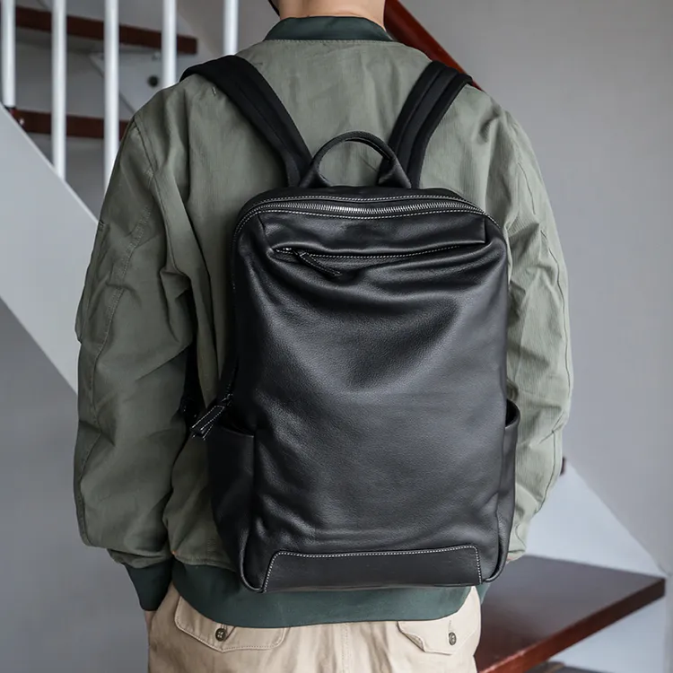 2025秋冬新款真皮男士双肩包头层牛皮大容量休闲百搭电脑旅行背包