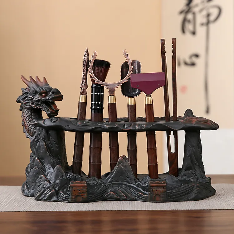 龙腾四海茶道六君子套装茶具用品茶夹茶刀茶托养壶笔等泡茶配件