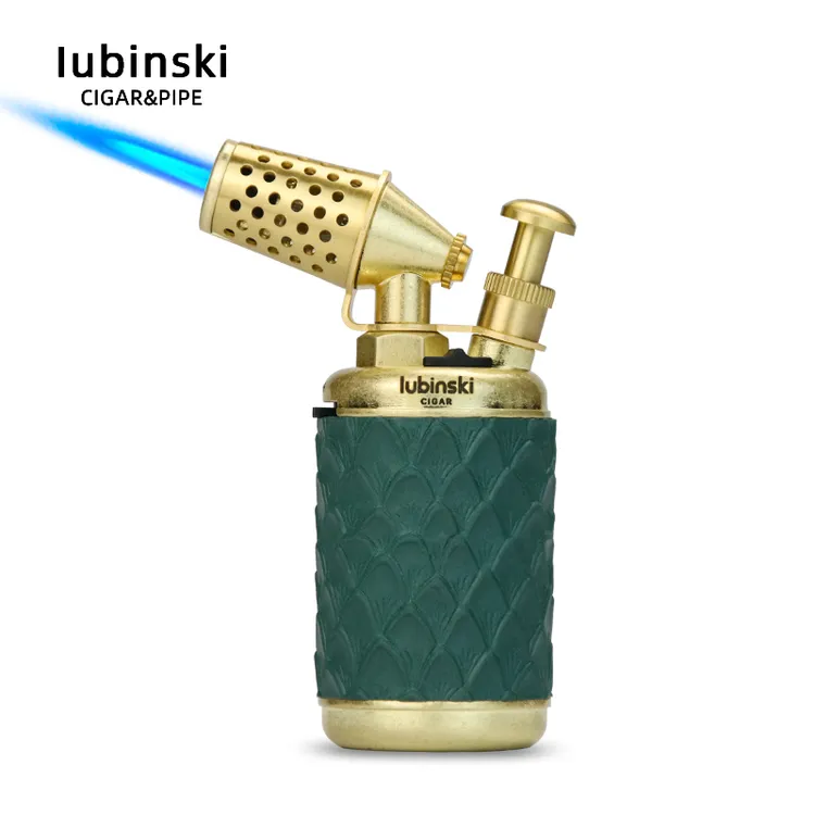 LUBINSKI雪茄打火机单火直冲金属大容量便携式防风多功能带开孔器