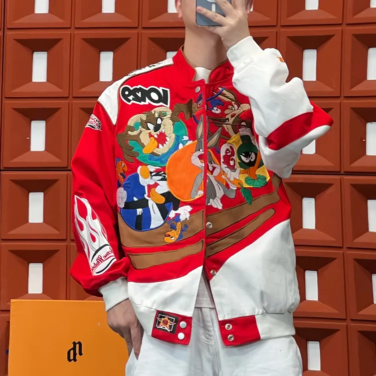 HK&NB x 经典必买款 春秋设计师国风动漫前后刺绣宽松休闲夹克