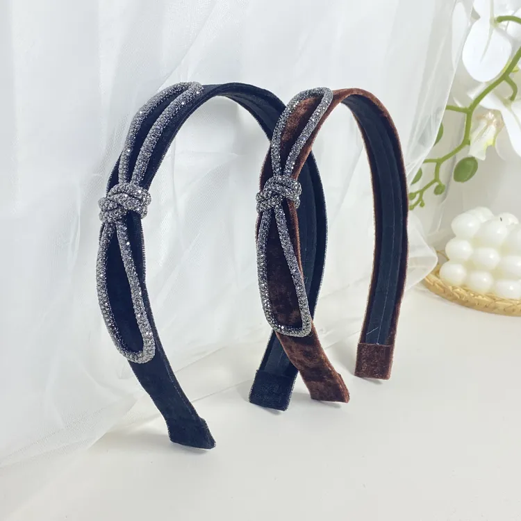 韩国Eunoia Nero【砂糖钻蝴蝶绒面发箍】1031