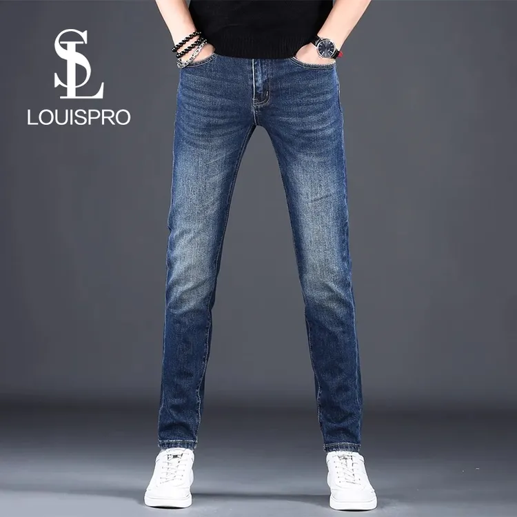 Louispro男士牛仔裤韩版潮流高端秋冬新款弹力休闲百搭修身长裤