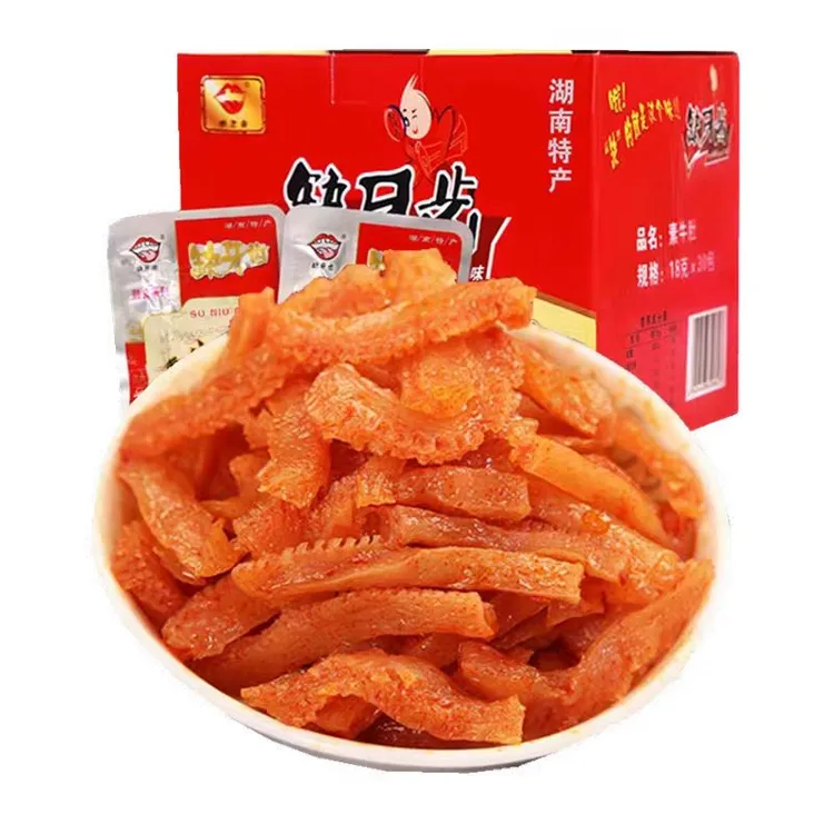 缺牙齿素牛肚猛辣爆辣魔芋素毛肚湖南特产网红辣条零食