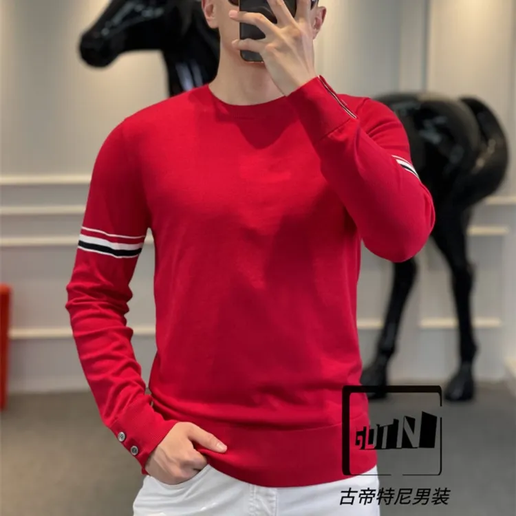 <古帝特尼>针织圆领套头潮流 长袖休闲男士打底衫修身Z+227100