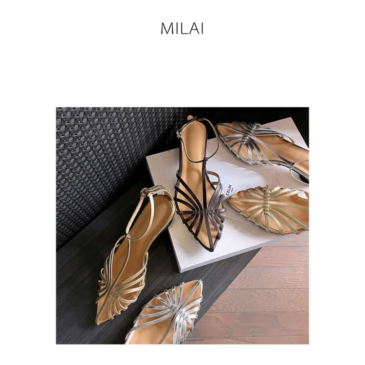 （现货）蜜来·二苏旧局羊皮版面跟高3.5cm气质时尚百搭夏季尖头漆皮